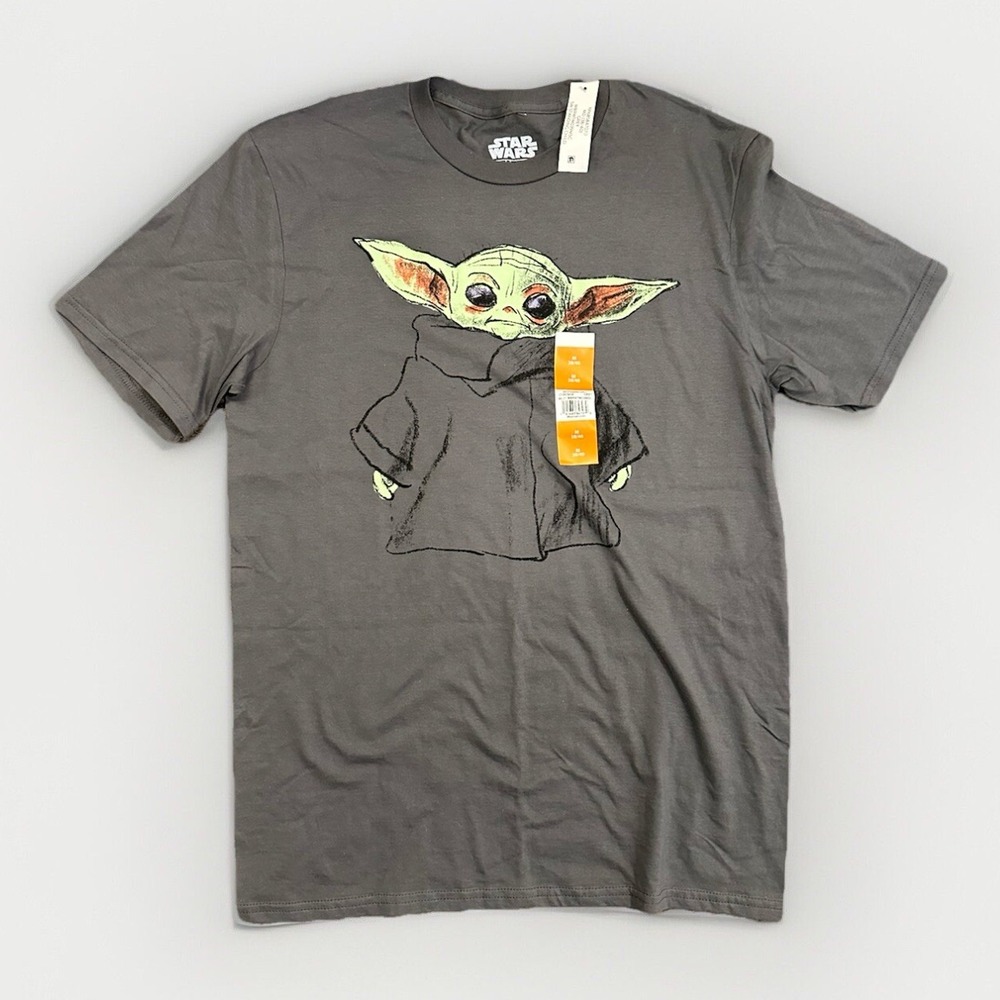 Star‎ Wars Grogu Baby Yoda T-Shirt Men's Size Medium 38/40 Gray NEW
